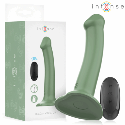 INTENSE - BECCA VIBRADOR CON VENTOSA 10 VIBRACIONES VERDE CONTROL REMOTO - sexbliss - Foto 1