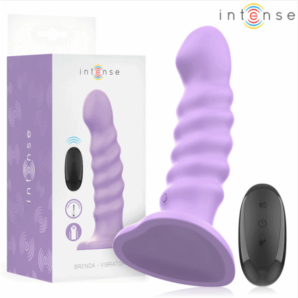 INTENSE - BRENDA VIBRADOR TALLA M DISEÑO EN ESPIRAL 10 VIBRACIONES MORADO CONTROL REMOTO - sexbliss - Foto 1