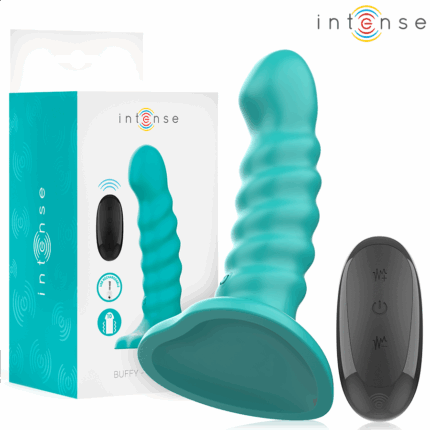 INTENSE - BUFFY VIBRADOR TALLA S DISEÑO EN ESPIRAL 10 VIBRACIONES AZUL CONTROL REMOTO - sexbliss - Foto 1