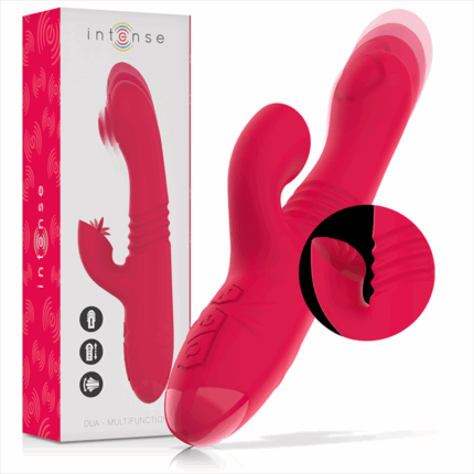 INTENSE - DUA VIBRADOR MULTIFUNCIÓN RECARGABLE UP & DOWN CON LENGUA ROJO - sexbliss - Foto 1