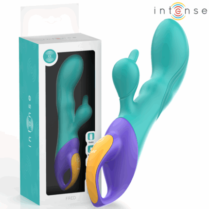 INTENSE - FRED VIBRADOR RECARGABLE RABBIT AZUL - sexbliss - Foto 1