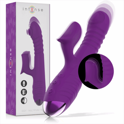 INTENSE - IGGY VIBRADOR MULTIFUNCIÓN RECARGABLE UP & DOWN CON ESTIMULADOR DE CLITORIS MORADO - sexbliss - Foto 1