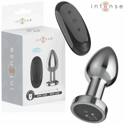 INTENSE - PLUG ANAL 10 VIBRACIONES METAL CON CONTROL REMOTO M - sexbliss - Foto 1