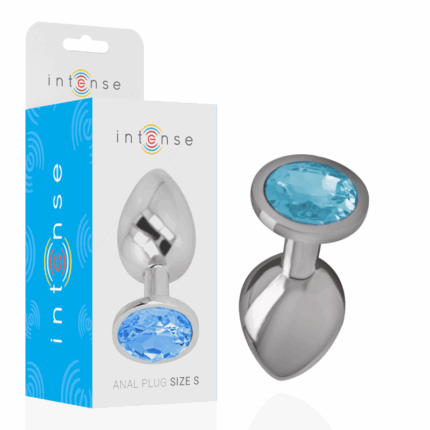 INTENSE - PLUG ANAL METAL ALUMINIO CON CRISTAL AZUL TALLA S - sexbliss - Foto 1