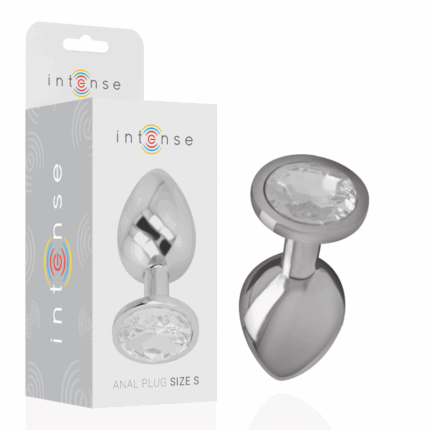 INTENSE - PLUG ANAL METAL ALUMINIO CON CRISTAL PLATA TALLA S - sexbliss - Foto 1