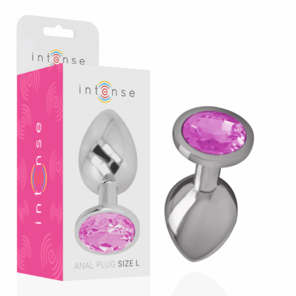 INTENSE - PLUG ANAL METAL ALUMINIO CON CRISTAL ROSA TALLA L - sexbliss - Foto 1