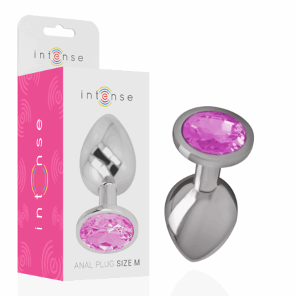 INTENSE - PLUG ANAL METAL ALUMINIO CON CRISTAL ROSA TALLA M - sexbliss - Foto 1