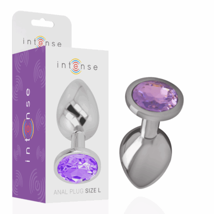 INTENSE - PLUG ANAL METAL ALUMINIO CON CRISTAL VIOLETA TALLA S - sexbliss - Foto 1