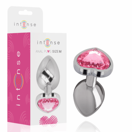 INTENSE - PLUG ANAL METAL ALUMINIO CORAZÓN ROSA TALLA M - sexbliss - Foto 1