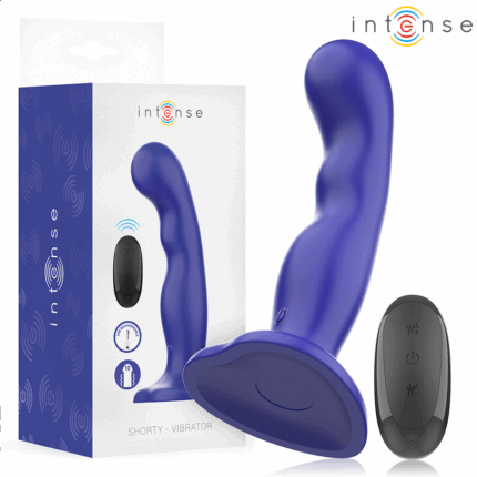 INTENSE - SHORTY VIBRADOR CON VENTOSA AZUL CONTROL REMOTO - sexbliss - Foto 1