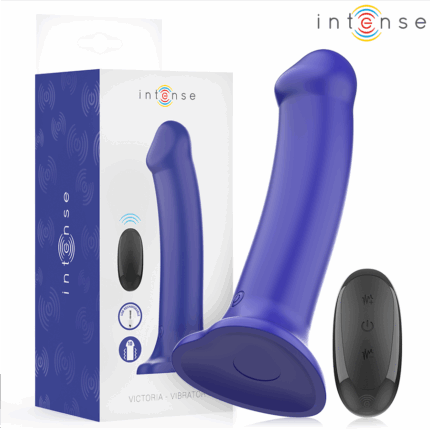 INTENSE - VICTORIA VIBRADOR CON VENTOSA 10 VIBRACIONES AZUL OSCURO CONTROL REMOTO - sexbliss - Foto 1