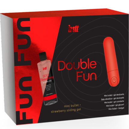 INTT RELEASES - DOUBLE FUN KIT CON BALA VIBRADORA Y GEL DE MASAJE FRESA - sexbliss - Foto 1