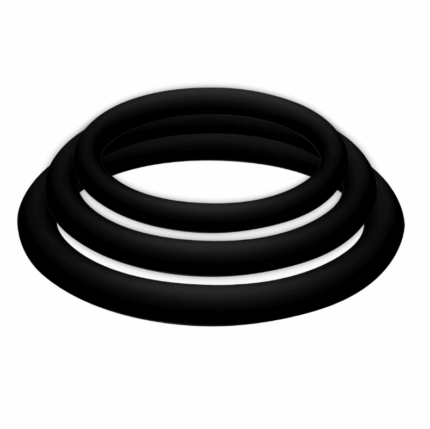 JOYDIVISION POTENZDUO - PLUS PACK 3 ANILLOS PARA PENE NEGRO - S