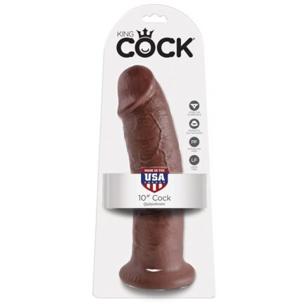 KING COCK - 10 PENE MARRÓN 25.4 CM - sexbliss - Foto 1