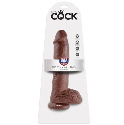 KING COCK - 10 PENE REALÍSTICO MARRÓN 26.5 CM - sexbliss - Foto 1