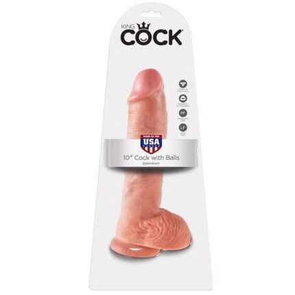 KING COCK - 10 PENE REALÍSTICO NATURAL 26.5 CM - sexbliss - Foto 1