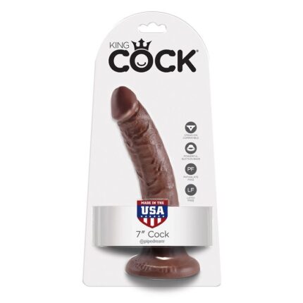 KING COCK - 7 PENE COLOR CHOCOLATE 17.8 CM - sexbliss - Foto 1