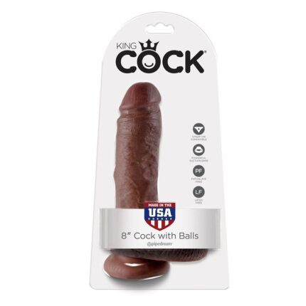 KING COCK - 8" PENE REALÍSTICO MARRÓN 20.3 CM - sexbliss - Foto 1