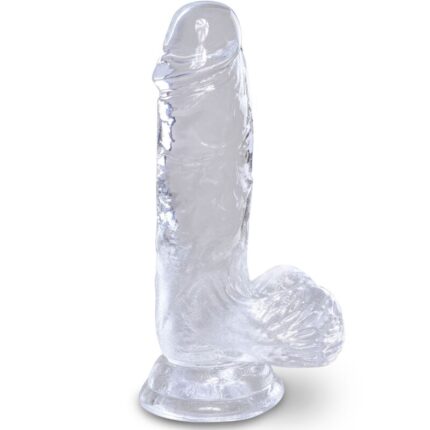 KING COCK - CLEAR PENE REALÍSTICO CON TESTÍCULOS 10.1 CM TRANSPARENTE - sexbliss - Foto 1