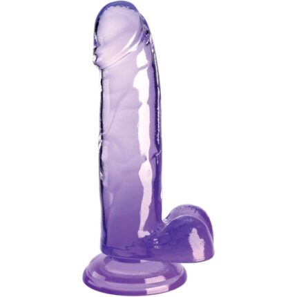 KING COCK - CLEAR PENE REALÍSTICO CON TESTÍCULOS 15.2 CM MORADO - sexbliss - Foto 1