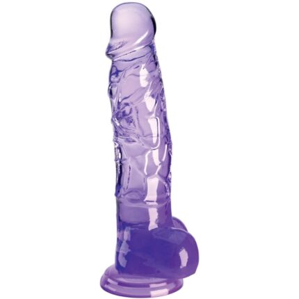 KING COCK - CLEAR PENE REALÍSTICO CON TESTÍCULOS 16.5 CM MORADO - sexbliss - Foto 1