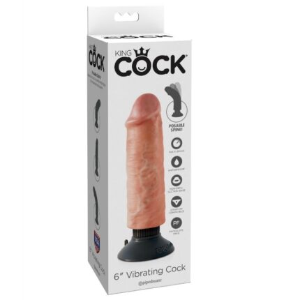 KING COCK - DILDO VIBRADOR 15.24 CM NATURAL - sexbliss - Foto 1