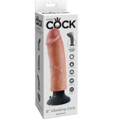 KING COCK - DILDO VIBRADOR 20.32 CM NATURAL - sexbliss - Foto 1