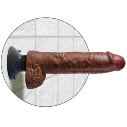 KING COCK - DILDO VIBRADOR CON TESTÍCULOS 25.5 CM COLOR MARRÓN - sexbliss - Foto 1