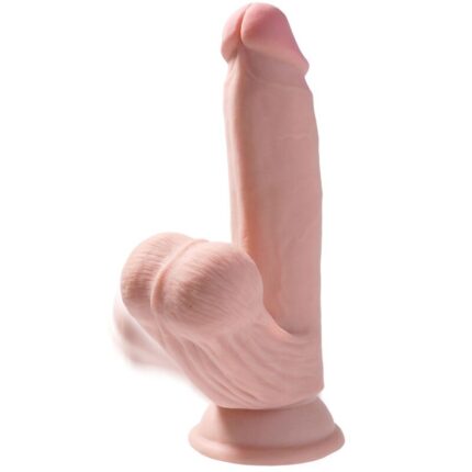 KING COCK - PLUS 3D DILDO SWINGING BALLS 15.2 CM NATURAL - sexbliss - Foto 1
