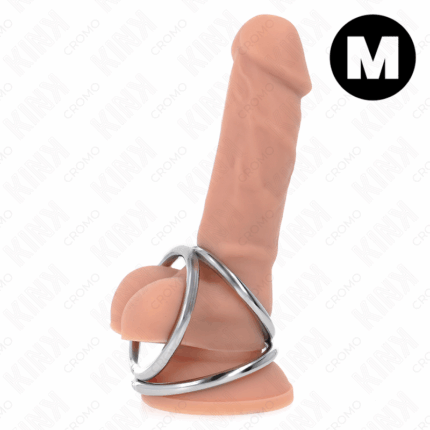 KINK - ANILLO PENE TRIPLE METAL CROMADO 3.8 CM A 5 CM MODELO 2 - sexbliss - Foto 1
