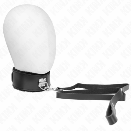 KINK - COLLAR CON CORREA 116 CM DE PIEL NEGRO AJUSTABLE 40-48 CM X 6 CM - sexbliss - Foto 1