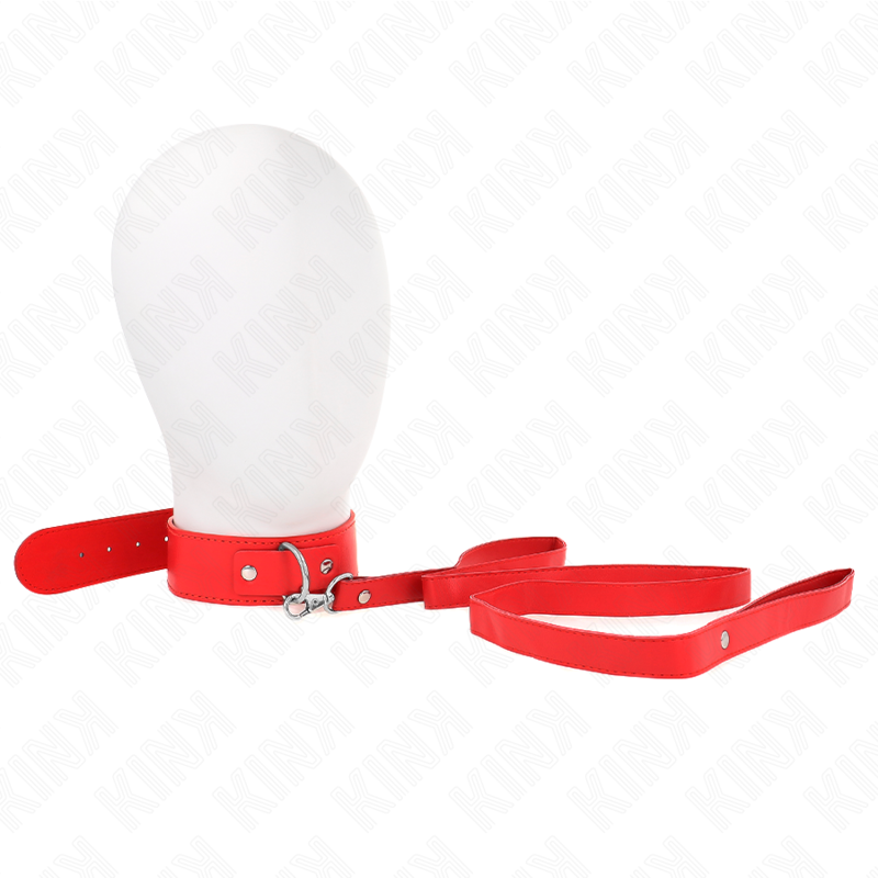 KINK - COLLAR CON CORREA 116 CM FINO ROJO AJUSTABLE 32-50 CM X 8 CM - Foto 1 KINK - COLLAR CON CORREA 116 CM FINO ROJO AJUSTABLE 32-50 CM X 8 CM - sexbliss - Foto 1