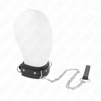 KINK - COLLAR CON CORREA 65 CM 3 ANILLOS MODELO 1 AJUSTABLE 38-49 CM X 5 CM - sexbliss - Foto 1