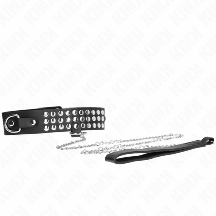 KINK - COLLAR CON CORREA 65 CM CON BRILLOS AJUSTABLE 37-42 CM X 5.3 CM - sexbliss - Foto 1