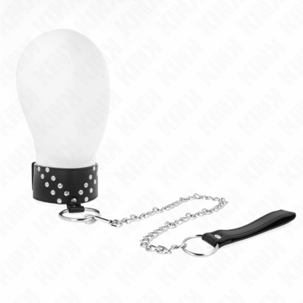 KINK - COLLAR CON CORREA 65 CM CON REMACHE EN V AJUSTABLE 36-43 CM X 5 CM - sexbliss - Foto 1