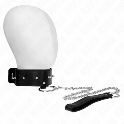 KINK - COLLAR CON CORREA 65 CM CON TACHUELAS PLATEADAS MODELO 2 AJUSTABLE 36-43 CM X 5 CM - sexbliss - Foto 1