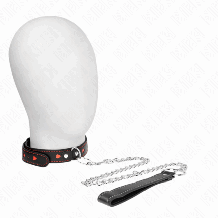 KINK - COLLAR CON CORREA 65 CM DETALLES CORAZÓN 52.5 X 2.5 CM - sexbliss - Foto 1