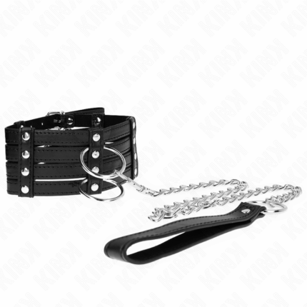 KINK - COLLAR CON CORREA 65 CM ESTILO SUB AJUSTABLE 35-51 CM X 7 CM - sexbliss - Foto 1
