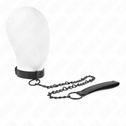 KINK - COLLAR CON CORREA 65 CM OSCURO AJUSTABLE 37-54 CM X 3 CM - sexbliss - Foto 1