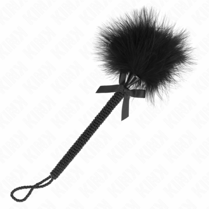 KINK - MASAJEADOR DE CUERDA DE NAILON CON PLUMAS PARA COSQUILLAS Y LAZO NEGRO 25 CM - sexbliss - Foto 1