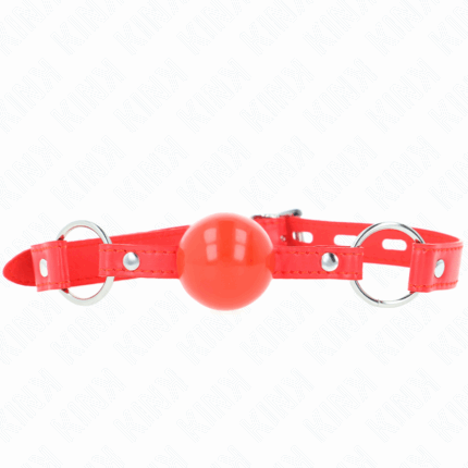 KINK - MORDAZA DE BOLA 4 CM TPE CON CANDADO ROJO 60 x 2 CM - sexbliss - Foto 1