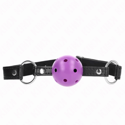 KINK - MORDAZA DE BOLA 4.5 CM MORADO DURA HUECA 63.5 X 2 CM - sexbliss - Foto 1