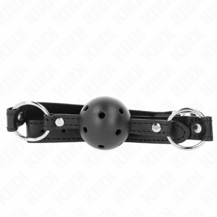 KINK - MORDAZA DE BOLA 4.5 CM NEGRA DURA HUECA MODELO 1 63.5 X 2 CM - sexbliss - Foto 1