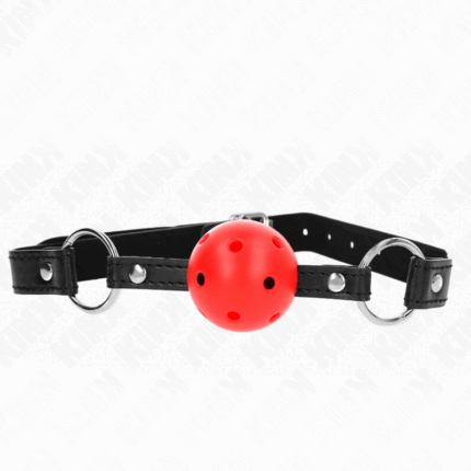 KINK - MORDAZA DE BOLA 4.5 CM ROJA DURA HUECA MODELO 1 63.5 X 2 CM - sexbliss - Foto 1