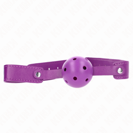 KINK - MORDAZA DE BOLA 4.5 CM TRANSPIRABLE MORADO 65 x 2.5 CM - sexbliss - Foto 1