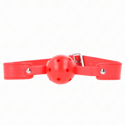 KINK - MORDAZA DE BOLA 4.5 CM TRANSPIRABLE ROJO 65 x 2.5 CM - sexbliss - Foto 1