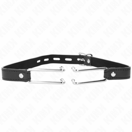 KINK - MORDAZA GANCHO DE METAL 11.5 CM CON CORREA DE POLIPIEL AJUSTABLE 39-58 CM X 2 CM - sexbliss - Foto 1