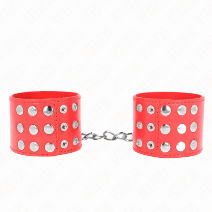 KINK - MUÑEQUERAS CON CIERRE A PRESIÓN AJUSTABLE ROJO 19-24 CM X 5.5 CM - sexbliss - Foto 1