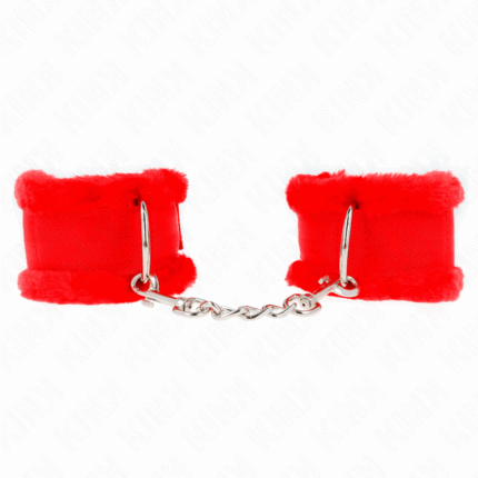 KINK - MUÑEQUERAS FORRADA ROJO AJUSTABLE 17-31 CM X 7 CM - sexbliss - Foto 1