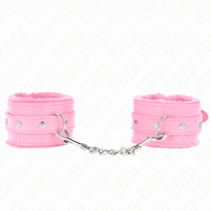 KINK - MUÑEQUERAS FORRADAS PREMIUM ROSA CON CORREA ROSA AJUSTABLE 17-29 CM X 6 CM - sexbliss - Foto 1